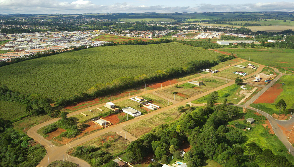 Vista aérea do Loteamento Life Ponta Grossa, da GSP Loteamentos.